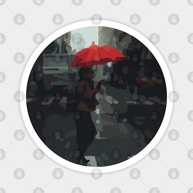 Rain in the city l Magnet by Artprintzilla